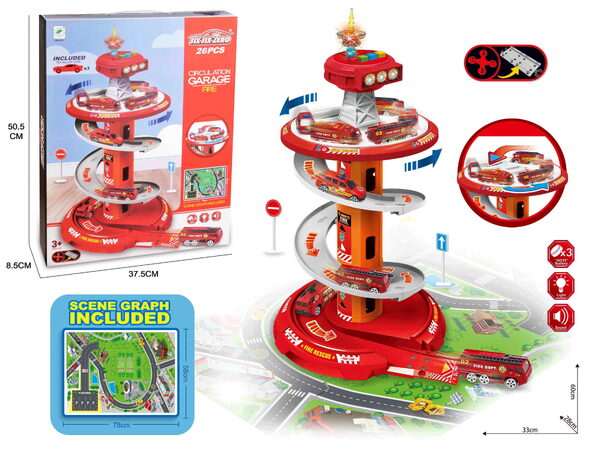 Parkovací garáž s okruhem, 26 dílná sada