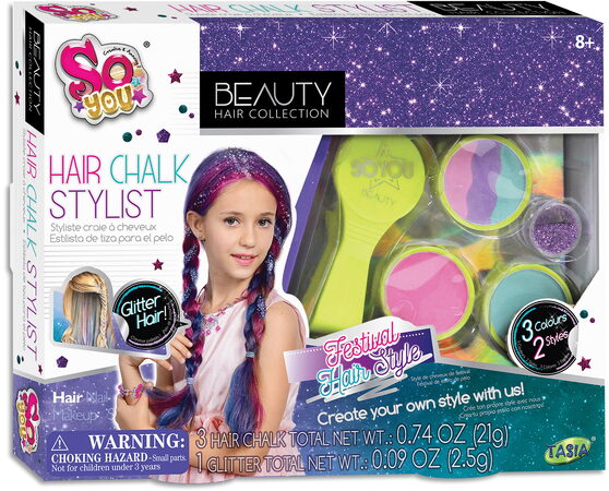 TASIA - Barevné křídy na vlasy s třpytkami