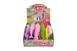 Hračka antistresová rybí kostra natahovací silikon 25cm 5 druhů 40ks v boxu