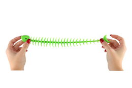 Hračka antistresová rybí kostra natahovací silikon 25cm 5 druhů 40ks v boxu