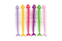 Hračka antistresová rybí kostra natahovací silikon 25cm 5 druhů 40ks v boxu