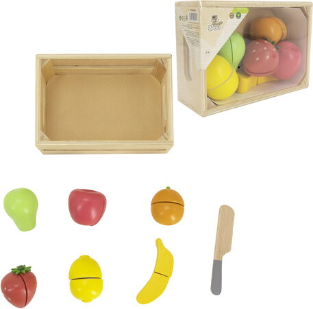 BABU - Dřevěné krájecí ovoce v přepravce
