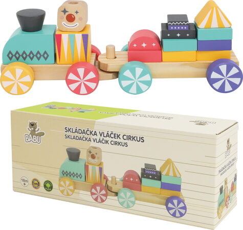 BABU - Karnevalový dřevěný vláček s kostkami