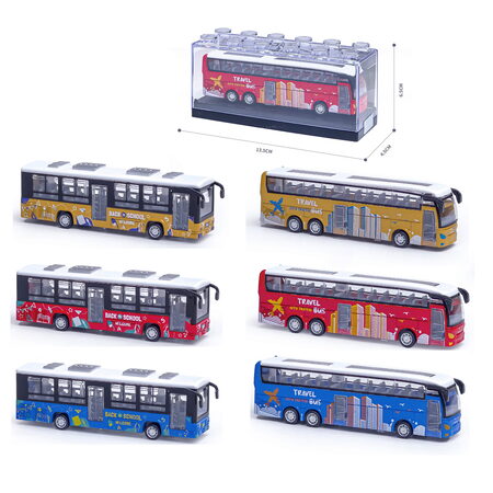 Kovový model školního autobusu s otevíracími dveřmi 1:64 - více druhů