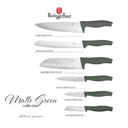 BERLINGERHAUS Sada nožů nerez 6 ks Matte Green Collection BH-3138