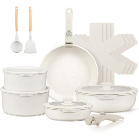 CS SOLINGEN Sada nádobí s nepřilnavým povrchem 17 ks BREEZE krémová CS-099169