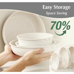 CS SOLINGEN Sada nádobí s nepřilnavým povrchem 17 ks BREEZE krémová CS-099169