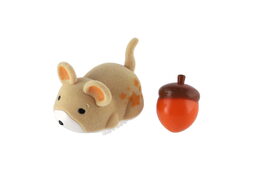 Veverka se žaludem plast 5cm na baterie 3 barvy v krabičce 9x7x9cm