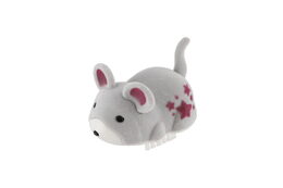 Veverka se žaludem plast 5cm na baterie 3 barvy v krabičce 9x7x9cm