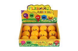 Míček mačkací smajlík antistresový plast 5cm zvracející sliz v sáčku 12ks v boxu