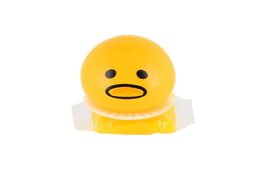 Míček mačkací smajlík antistresový plast 5cm zvracející sliz v sáčku 12ks v boxu