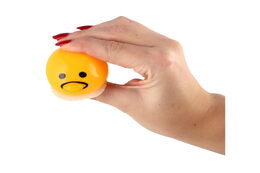 Míček mačkací smajlík antistresový plast 5cm zvracející sliz v sáčku 12ks v boxu
