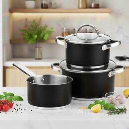 BERGNER Sada nádobí nerez 5 ks Ronda černá BGEU-5508