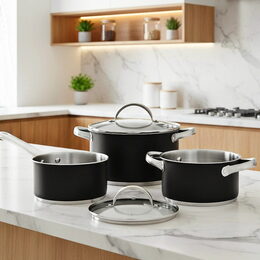 BERGNER Sada nádobí nerez 5 ks Ronda černá BGEU-5508