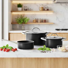 BERGNER Sada nádobí nerez 5 ks Ronda černá BGEU-5508