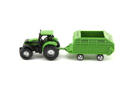 Traktor s přívěsem plast 16cm asst 6 druhů na kartě