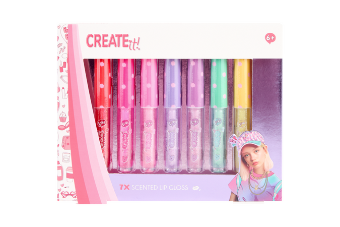 Lesk na rty voňavý s třpytkami 5 ks Creat it!