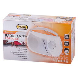 Radiopřijímač Trevi, RA 764 WH, FM/AM, manuální ladění, 230 V/ baterie 4xC