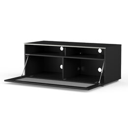 Skříň pod TV Meliconi, 500405, nastavitelná výška, textilní dvířka, šířka 120
cm, nosnost 35 kg, černá