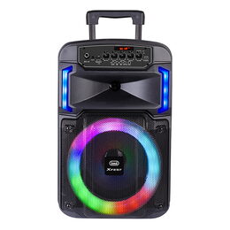 Reproduktor Trevi, XF 370 KB, MP3 přehrávač, USB/micro SD, AUX-IN, LED displej,
funkce TWS, disco light, dálkové ovádání, dynamický mikrofo