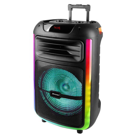 Reproduktor Trevi, XF 1400 KB, párty, přenosný, MP3 přehrávač, TWS, LED displej,
dálkové ovládání, dynamický mikrofon, 100 W