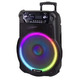 Reproduktor Trevi, XF 1600 KB, párty, přenosný, LED displej, funkce karaoke,
dálkové ovládání, bezdrátový mikrofon, 200 W