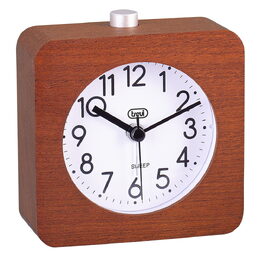 Budík Trevi, SL 3843 WD, osvětlení ciferníku, z přírodního dřeva, Snooze, Sweep,
1x AA