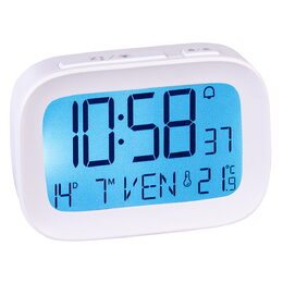 Budík Trevi, SLD 3850 WH, digitální, LED podsvícení, digitální teploměr, Snooze,
2x AAA