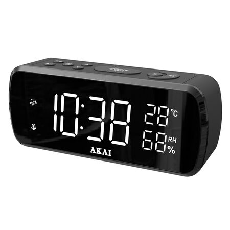 Radiobudík AKAI, ACR-1080, LED displej, Snooze, duální alarm, indikátor
vlhkosti, časovašč, 2,1 W