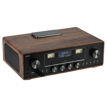 Mikrosystém AKAI, AM-100 RHAPSODY, BT, FM, USB, MATRIX displej, CD přehrávač,
dálkové ovládání, 40 W