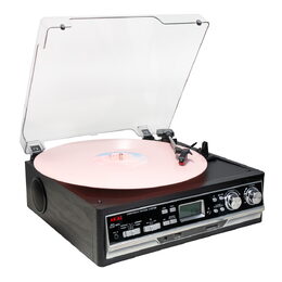 Gramofon AKAI, ATT-15SE, Bluetooth, FM/AM, AUX-In, USB slot, kazetový přehrávač,
dálkové ovládání, 15 W