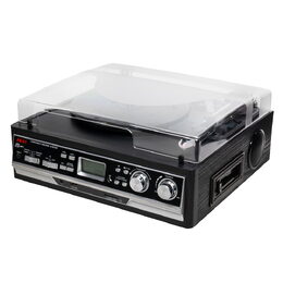 Gramofon AKAI, ATT-15SE, Bluetooth, FM/AM, AUX-In, USB slot, kazetový přehrávač,
dálkové ovládání, 15 W