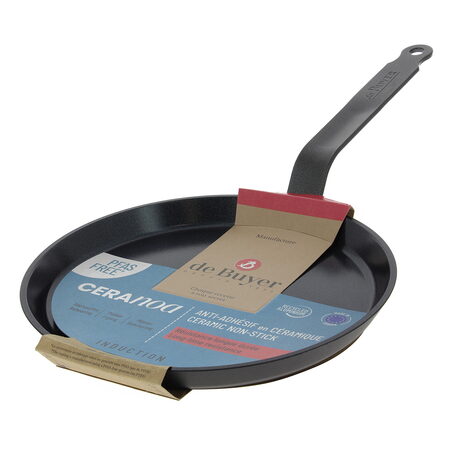 Nepřilnavá pánev de Buyer, 8225.30 CERANOA, na palačinky, nepřilnavá keramická,
hliník, vysoká odolnost, černá, 30 cm