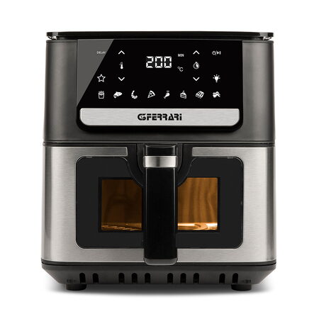 Fritéza G3Ferrari, G1020700 Friggisano, horkovzdušná, kapacita 6,5 L,
nastavitelná teplota, digitální displej, 8 přednastavených programů,