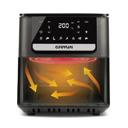 Fritéza G3Ferrari, G1020700 Friggisano, horkovzdušná, kapacita 6,5 L,
nastavitelná teplota, digitální displej, 8 přednastavených programů,