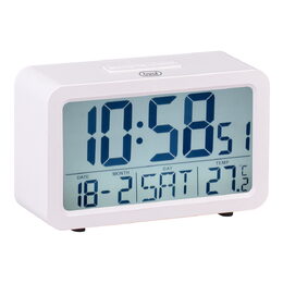 Budík Trevi, SLD 3P60 WH, digitální, kompaktní, hodiny, teploměr a kalendář v
jednom, bílý