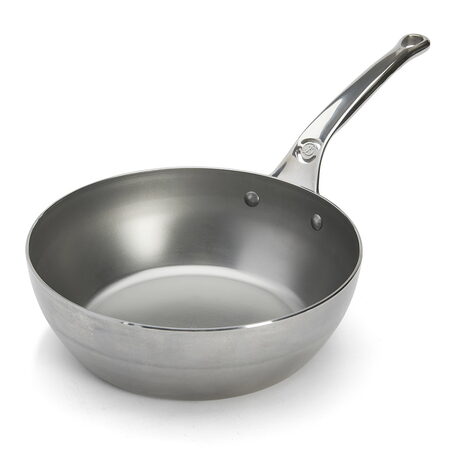 Ocelová pánev de Buyer, 5684.24, MINERAL B PRO, hluboká, nerezová rukojeť, 24cm
