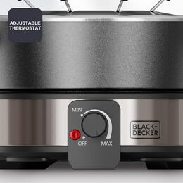 Fondue set Black+Decker, BXFC1000E, plynulý termostat, hrnec z nerez oceli, 8
barevných vidliček, 1500 W