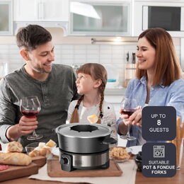 Fondue set Black+Decker, BXFC1000E, plynulý termostat, hrnec z nerez oceli, 8
barevných vidliček, 1500 W
