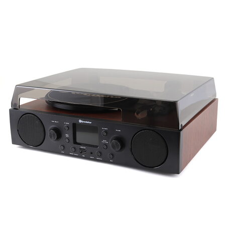 Gramofon Roadstar, TTR-7850ED+BT, bluetooth, DAB/DAB+/FM, gramofon 33/45/78
ot./min., USB, SD karta, 2,4" TFT barevný displej, 24 W PMPO