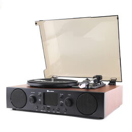 Gramofon Roadstar, TTR-7850ED+BT, bluetooth, DAB/DAB+/FM, gramofon 33/45/78
ot./min., USB, SD karta, 2,4" TFT barevný displej, 24 W PMPO