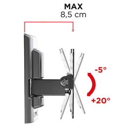 Držák TV Meliconi FlatStyle FTR100 CG, výklopný, pro úhlopříčky 14"-32", nosnost 20 kg - černý