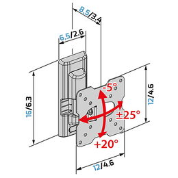 Držák TV Meliconi FlatStyle FTR100 CG, výklopný, pro úhlopříčky 14"-32", nosnost 20 kg - černý