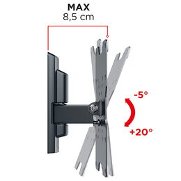 Držák TV Meliconi FlatStyle ETR200CG, polohovatelný, pro úhlopříčky 26"-45", nosnost 30 kg - černý