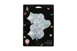 Sada balonek/balonky nafukovací párty se srdcem 8ks 2 barvy v sáčku 13x18cm