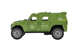 Auto vojenské plast 13cm na setrvačník v krabici 17x10x6,5cm