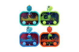 Vodní hra hlavolam svítící dinosaurus plast 13x14cm na baterie 4 druhy 12ks v boxu