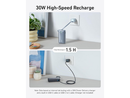 Powerbanka Anker 545 10000mAh, 30W s kabelem USB-C černá