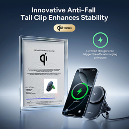 Držák do auta s bezdrátovým nabíjením Qi2 Baseus PrimeTrip VC1 Pro do ventilační mřížky černý