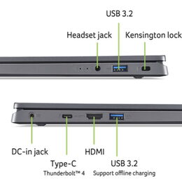 Ntb Acer Aspire 17 (A17-51M-554C) INTEL Core 5-120U, 17.3", RAM 16GB, SSD 1024 GB Intel UHD Graphics, FPR, Microsoft Windows 11 Pro - šedý